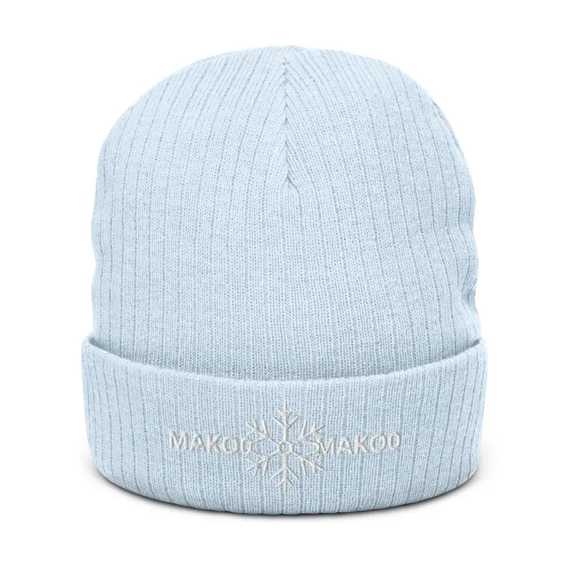 Ribbed Knit Beanie White Snow 