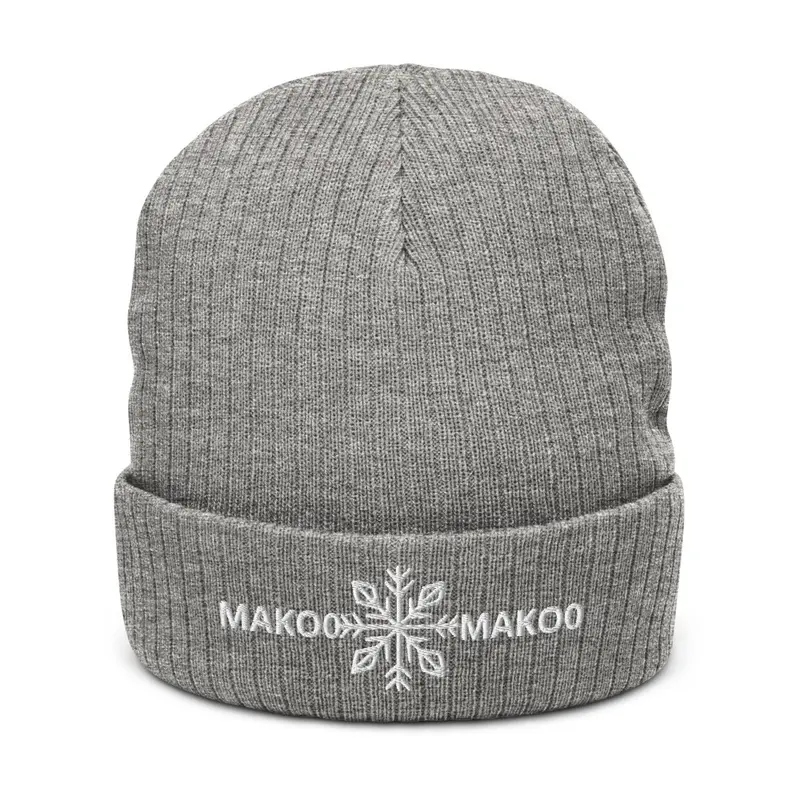 Ribbed Knit Beanie  Snow Grey