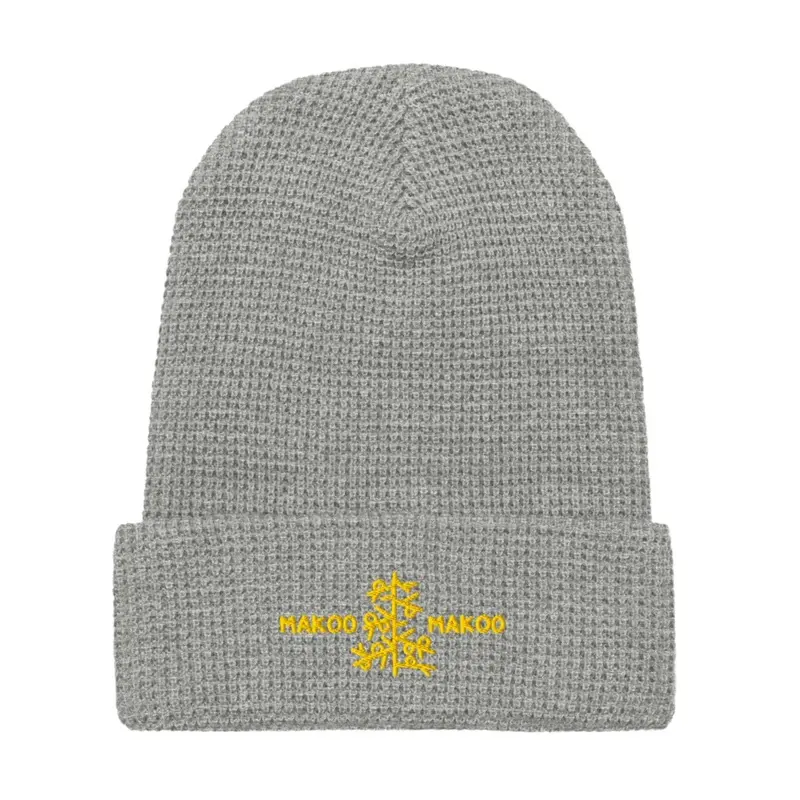 Waffle Beanie Yellow tree